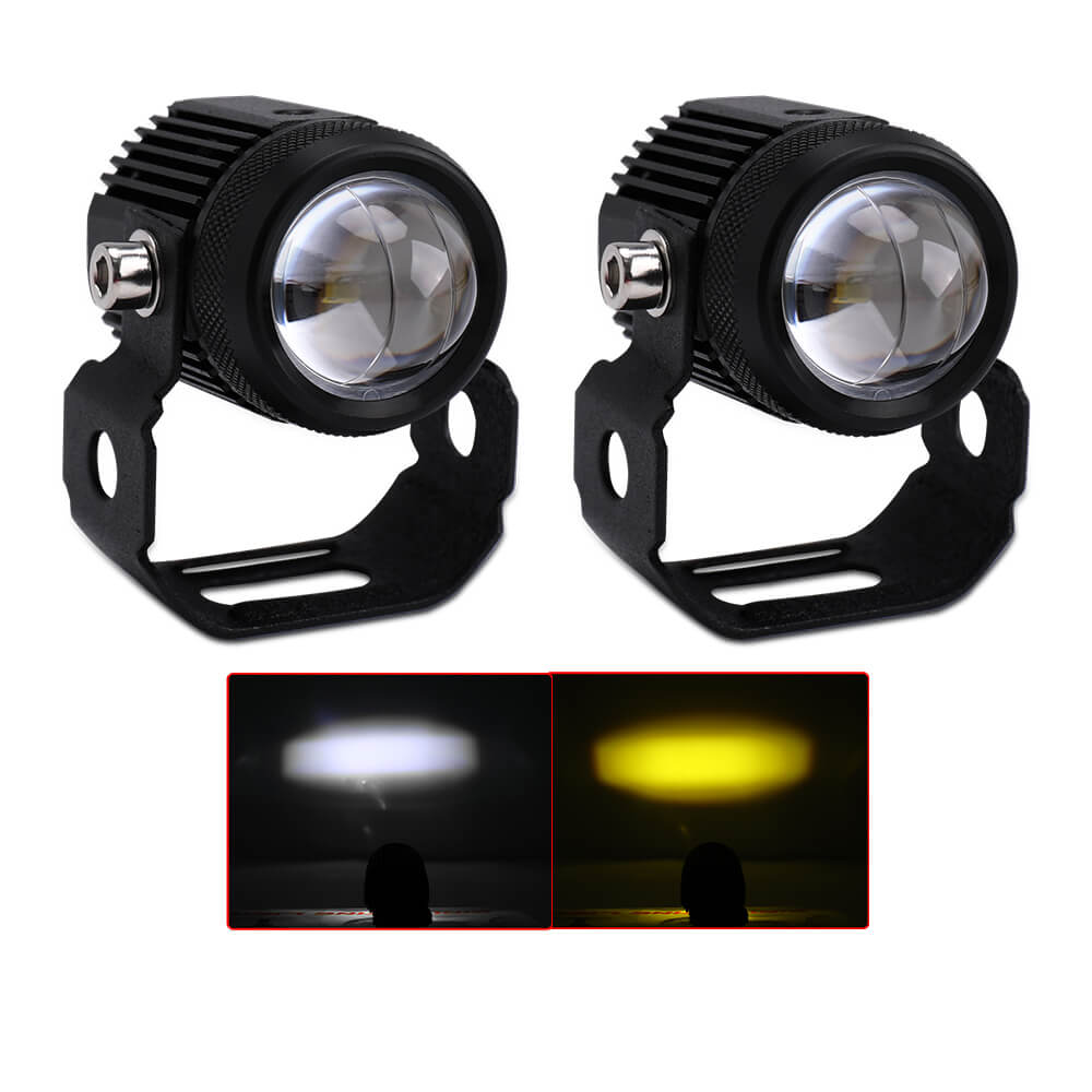 Luz auxiliar LED de lente grande de doble colores externos para motocicleta JG-993