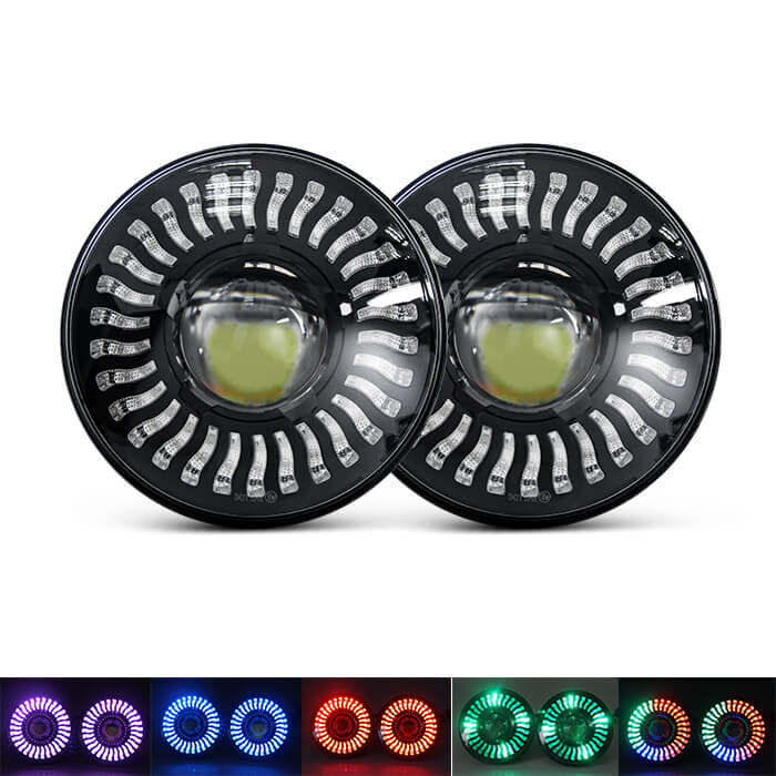 Daymaker de 7 pulgadas Petal RGB Halo Angel Eyes Jeep Flight JG-J008