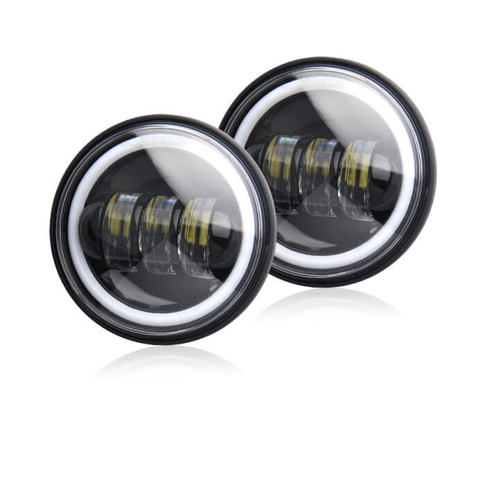 4.5 "pulgadas LED luces de niebla con ojos de ángel para Harley Motorcycle JG-W002B