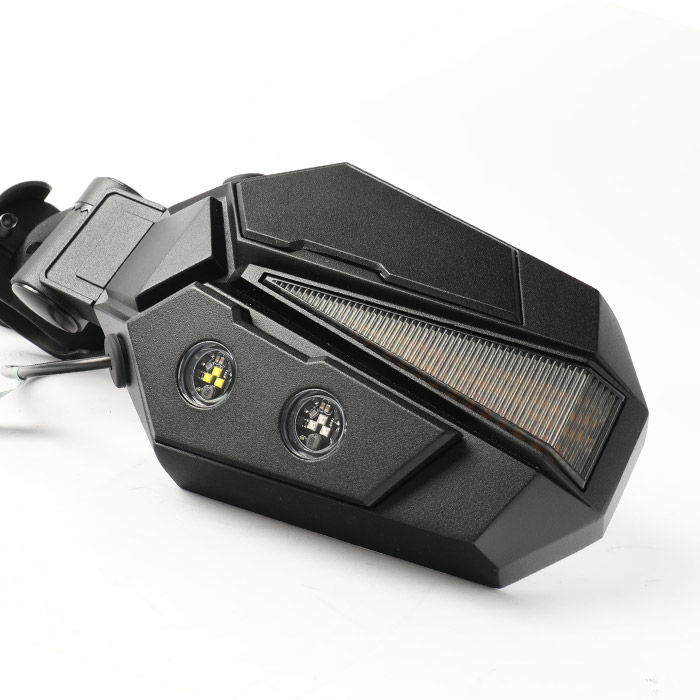 Espejo lateral de aluminio ATV/UTV con luces JZD-01-GWY