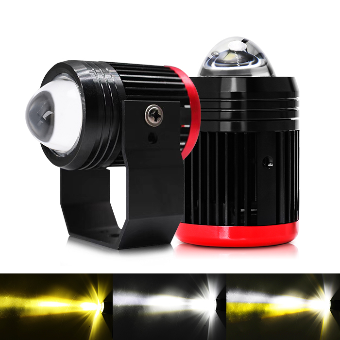 Motocicleta Extransmisión externa de doble colores LED Motorcycle Spotlights JG-993A